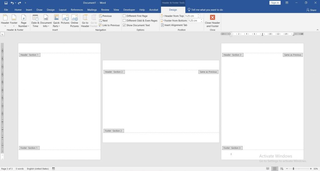 Kursus Microsoft Office Ms Word Section Break